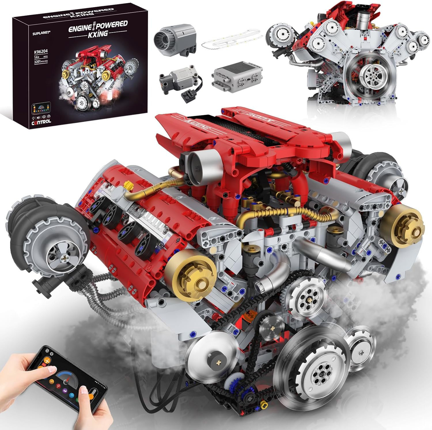 V8 Engine Building Kit That Works, Build Your Own Model Engine for Adult,8-Cylin