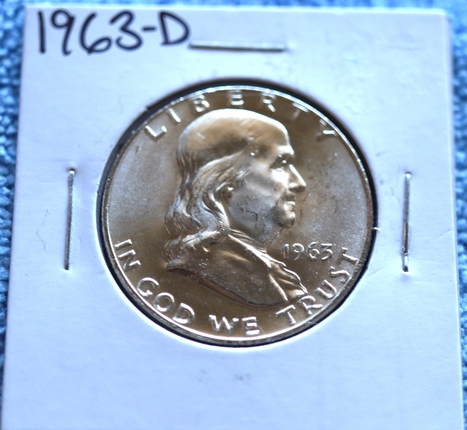 Choice Unc 1963-D Franklin Half Dollar Nice BU From Original Roll