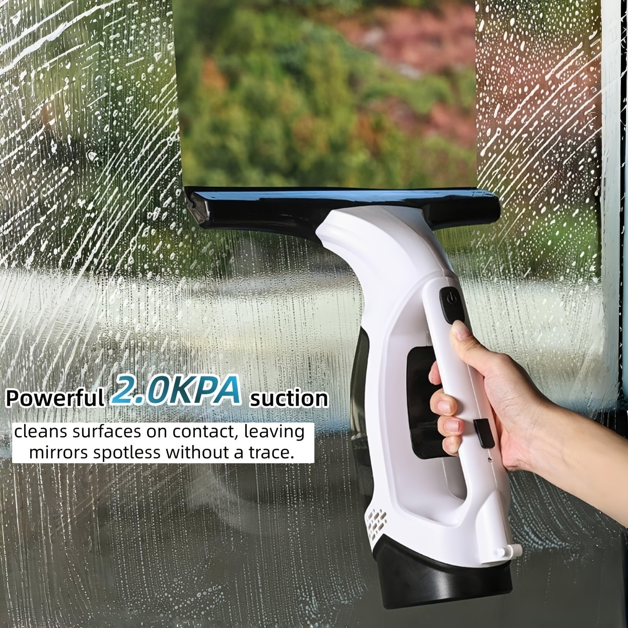 Cordless Window Vacuum Squeegee 2000Pa Electric Cleaner Glass Shower