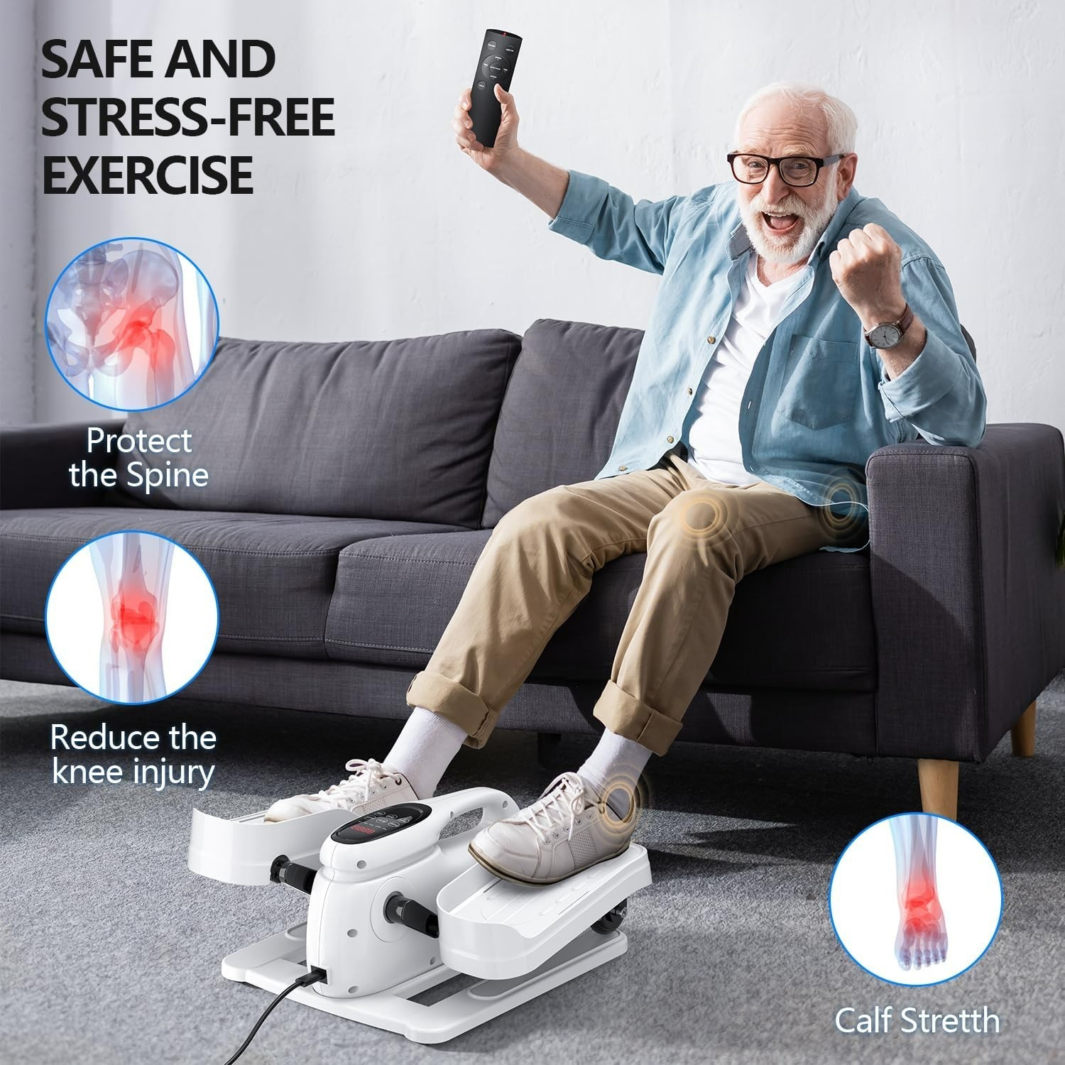 Ellipse Leg Exerciser for Seniors, Quiet & Portable Electric Seated Eclipse E