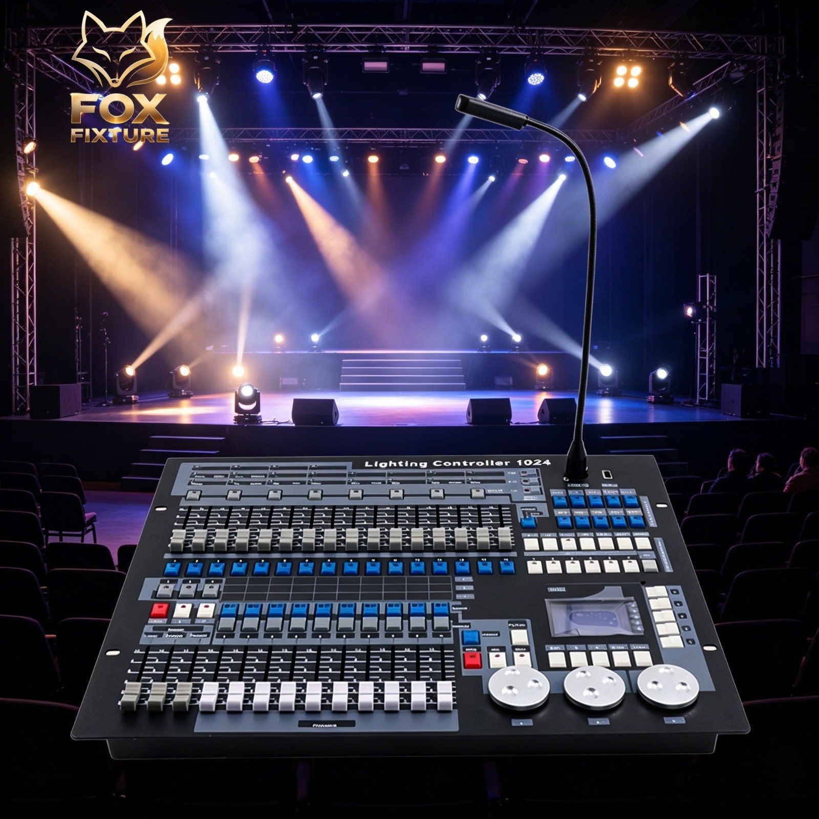 Stage light controller Pearl 1024 stage dj lighting console dmx controller+case