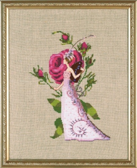 Nora Corbett Cross Stitch Pattern - Rose Couture-NC301 Great Cabbage Leaved Rose
