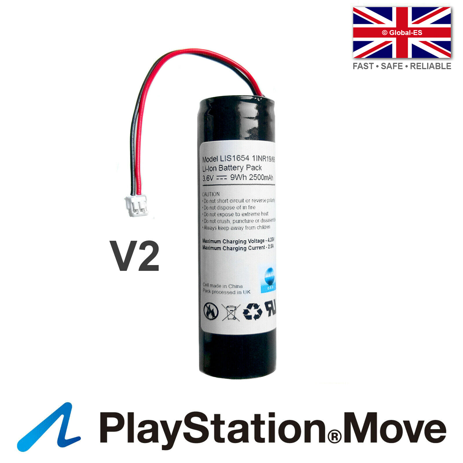 Sony PlayStation PS4 Move Motion Controller V2 2500mAh Battery - LIS1651 LIS1654