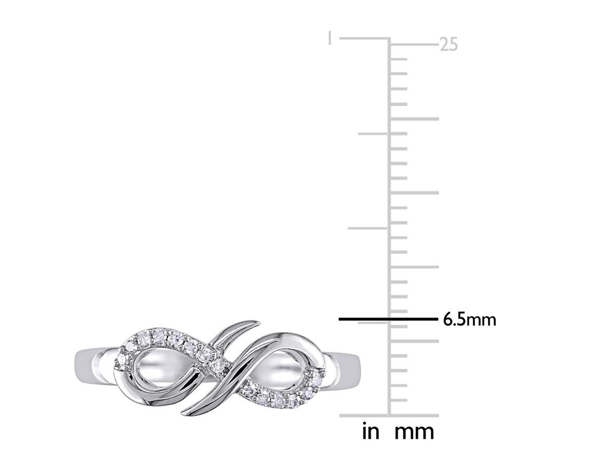 Infinity Sterling Silver Ring with Accent Diamonds