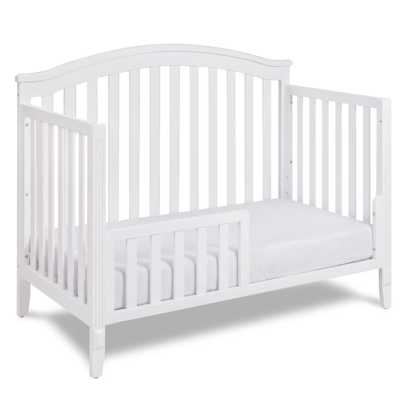AFG Baby Furniture Kali II 4-in-1 Convertible Crib with Toddler Guardrail White