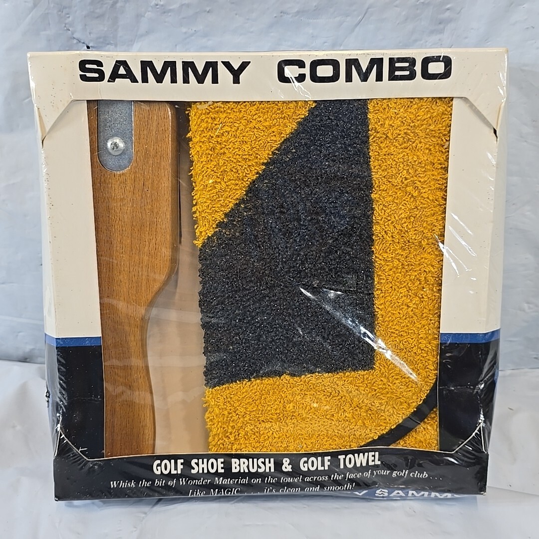 Vintage SAMMY Combo Golf Shoe Brush & Magic Yellow Towel NOS