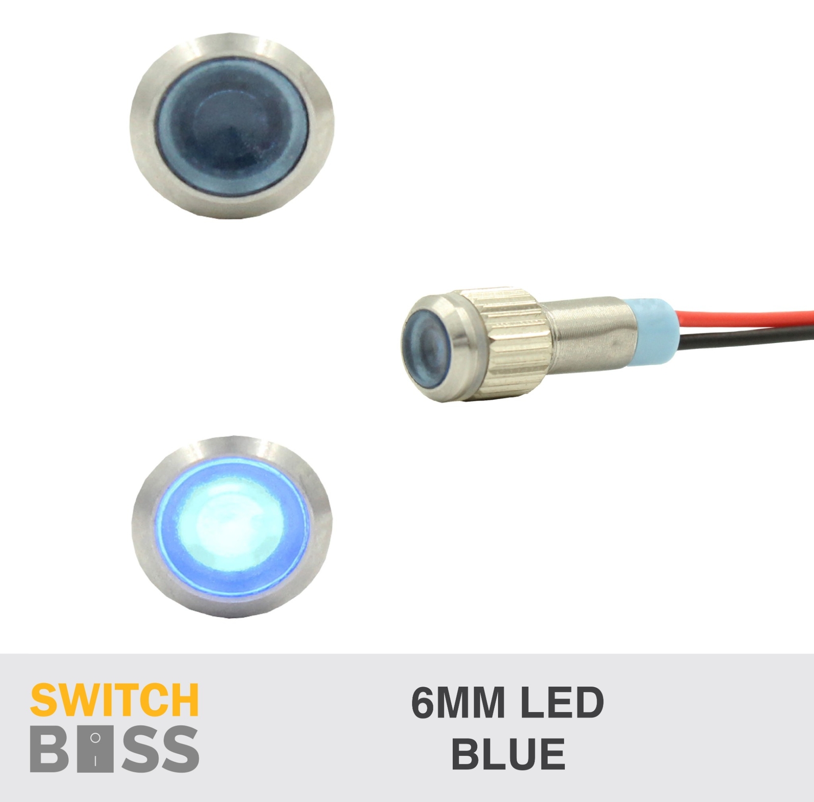 12v 6mm LED PILOT DASH POWER Indicator Light - Aluminium suit Dash Warning Lamp