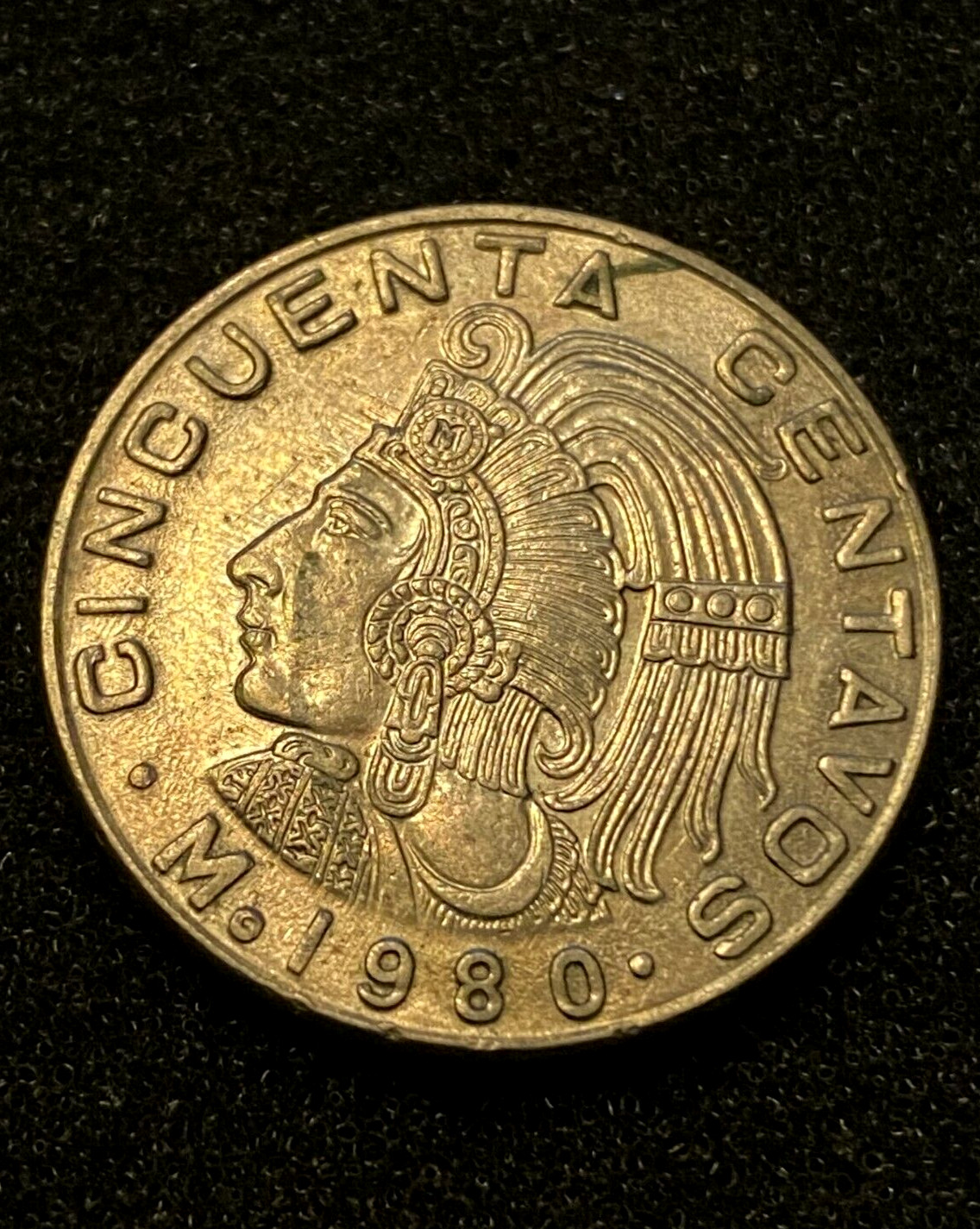 1980 Wide Date Round 9 - 50 Centavos Cuauhtemoc México Nice Coin!!!