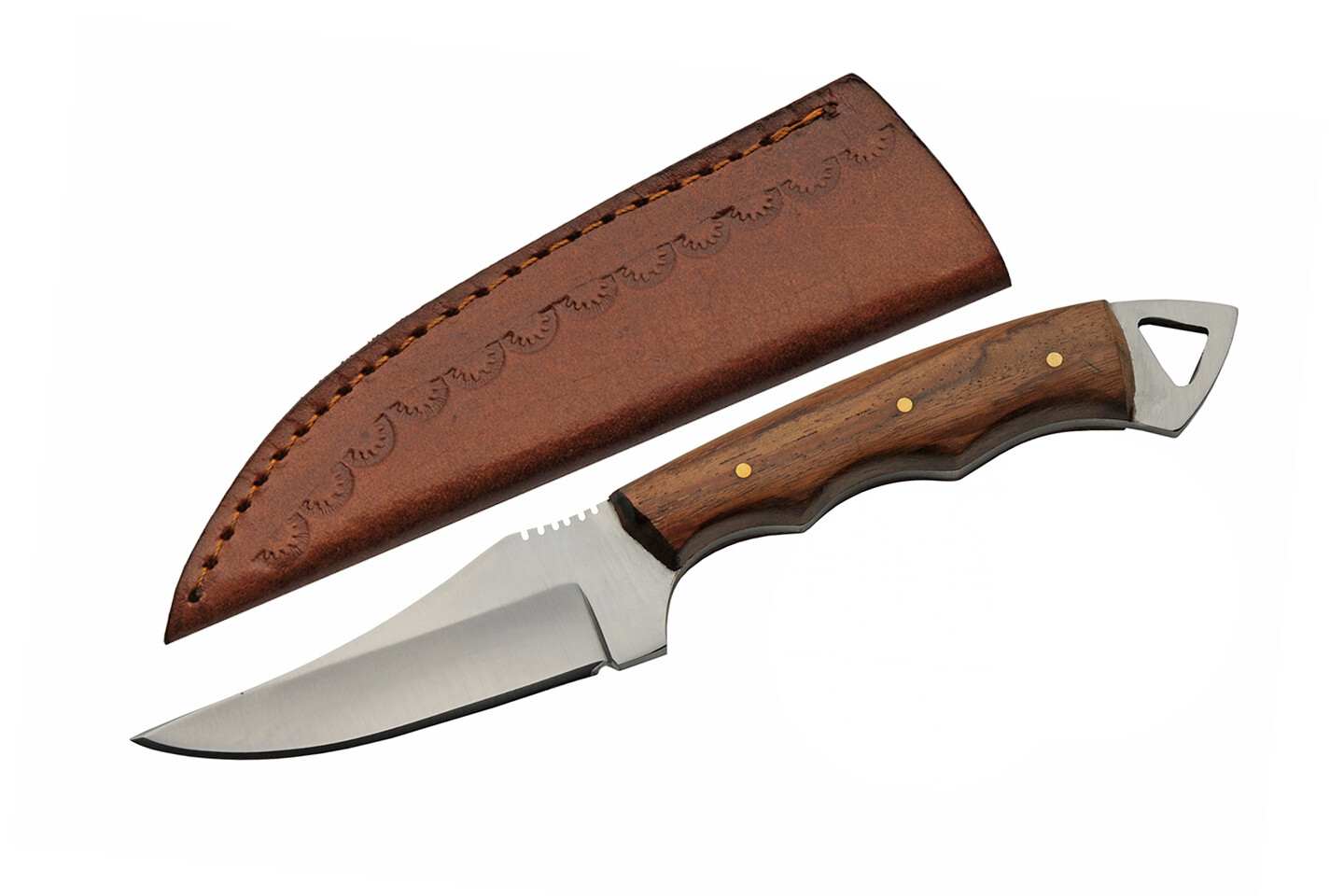 Fixed Blade Knife | 7" Overall Woodsman Trailing Sharp Blade Ergonomic Grip Camp