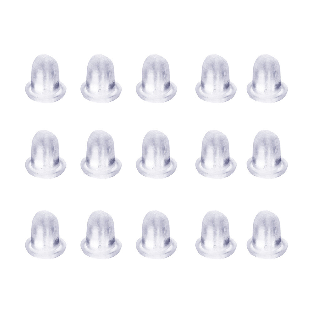 100pcs Silicone Earring Back Rubber Earring Back Stopper Cap Soft Clear Earring
