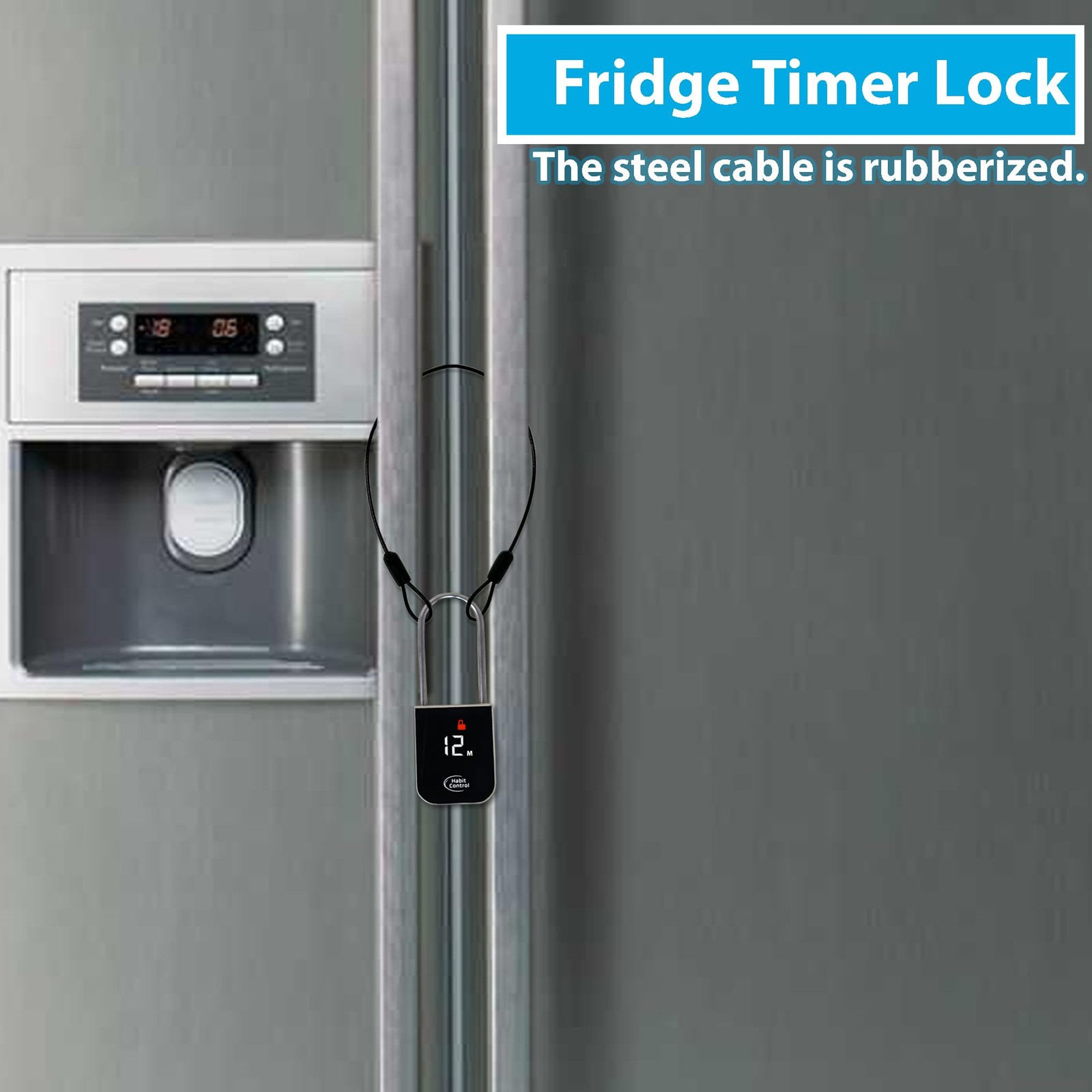 Metal Timer Lock - Padlock for Kitchen Cabinets, Timed Out Keyless Pad Lock, ...