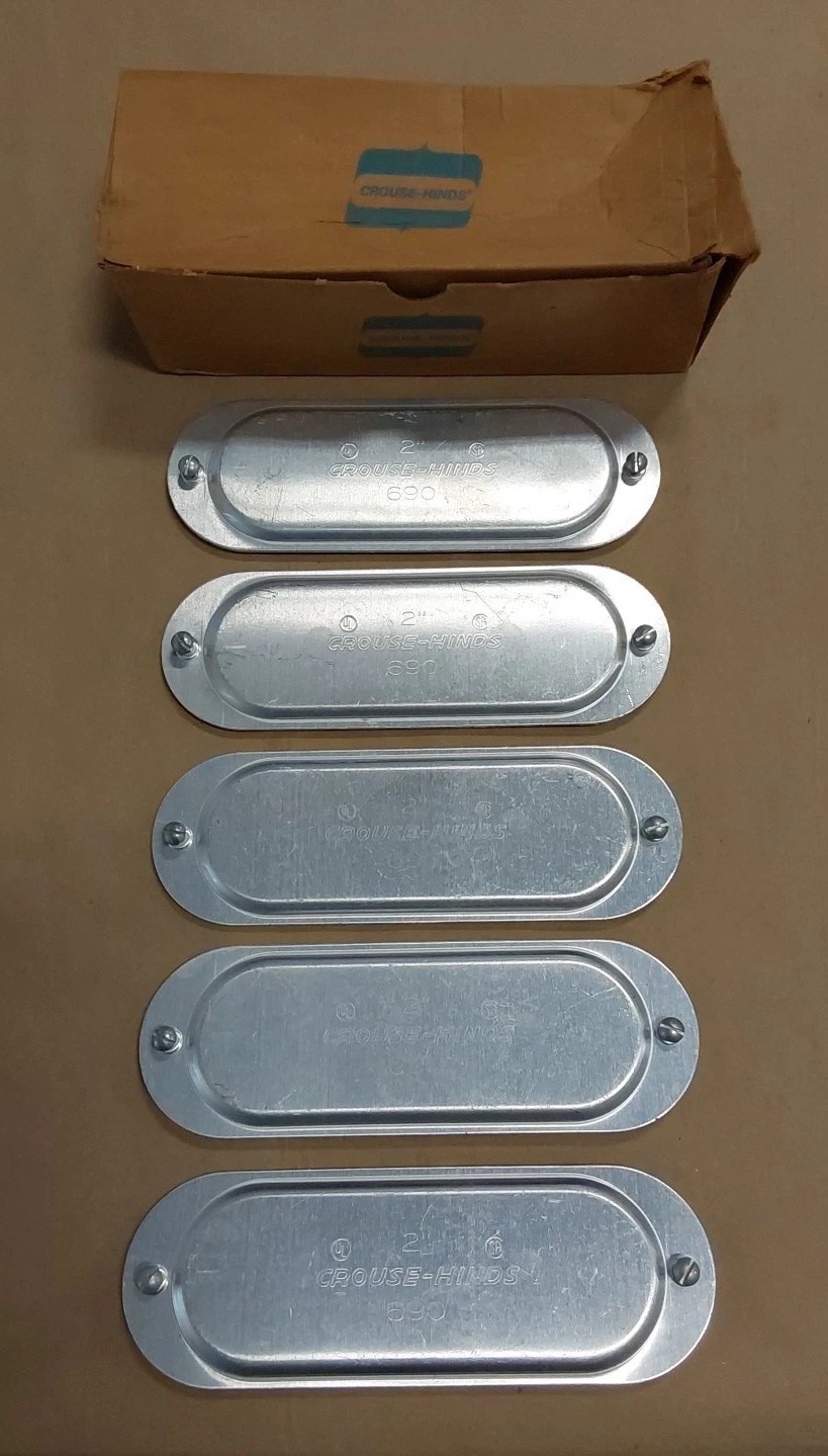 Crouse-Hinds 690 2" Conduit Outlet Body Cover (Pack of 5) NEW