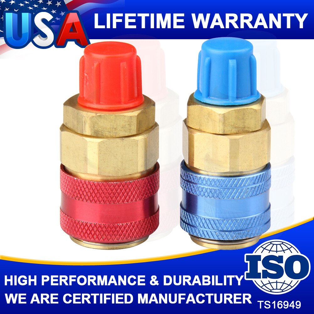Quick Connector Refrigerant Adapter Coupler Auto AC Manifold Gauge Low/High HVAC