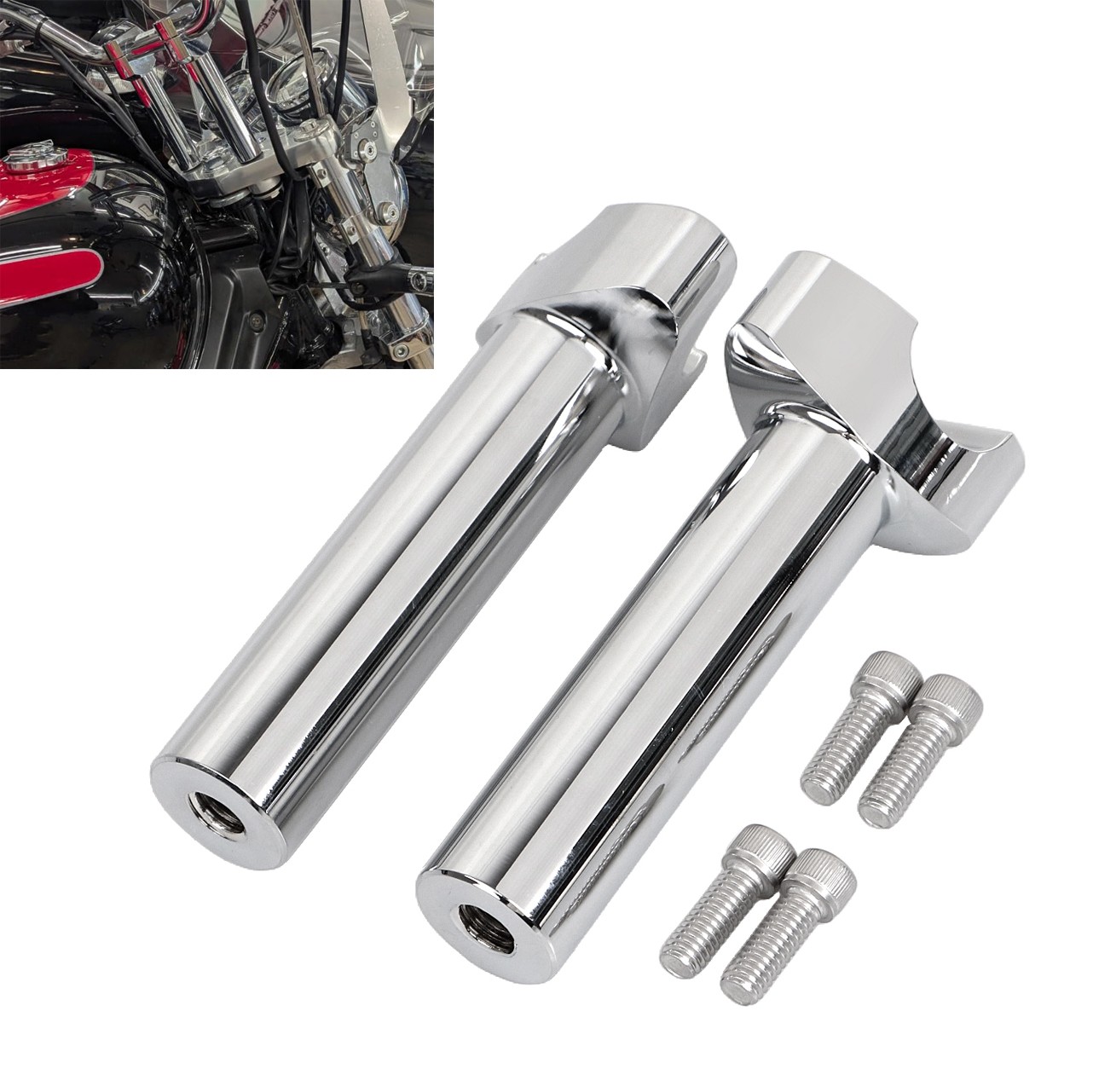 Chrome 5.5" Handlebar Risers For Harley 1" Bar Dyna Softail Fat Boy Night Train