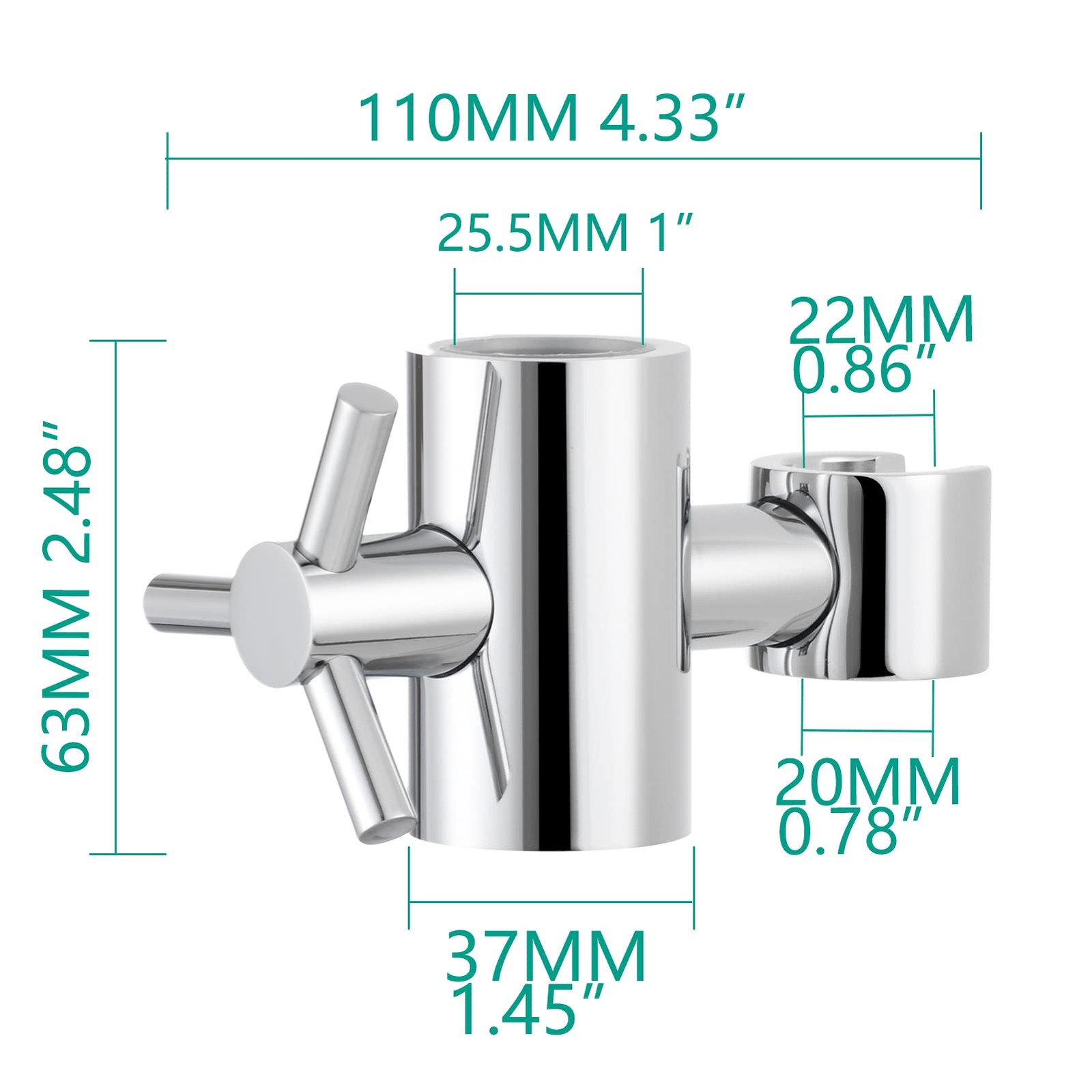 Brass Handheld Shower Bracket Adjustable Shower Head Holder for Slide Bar 25m...