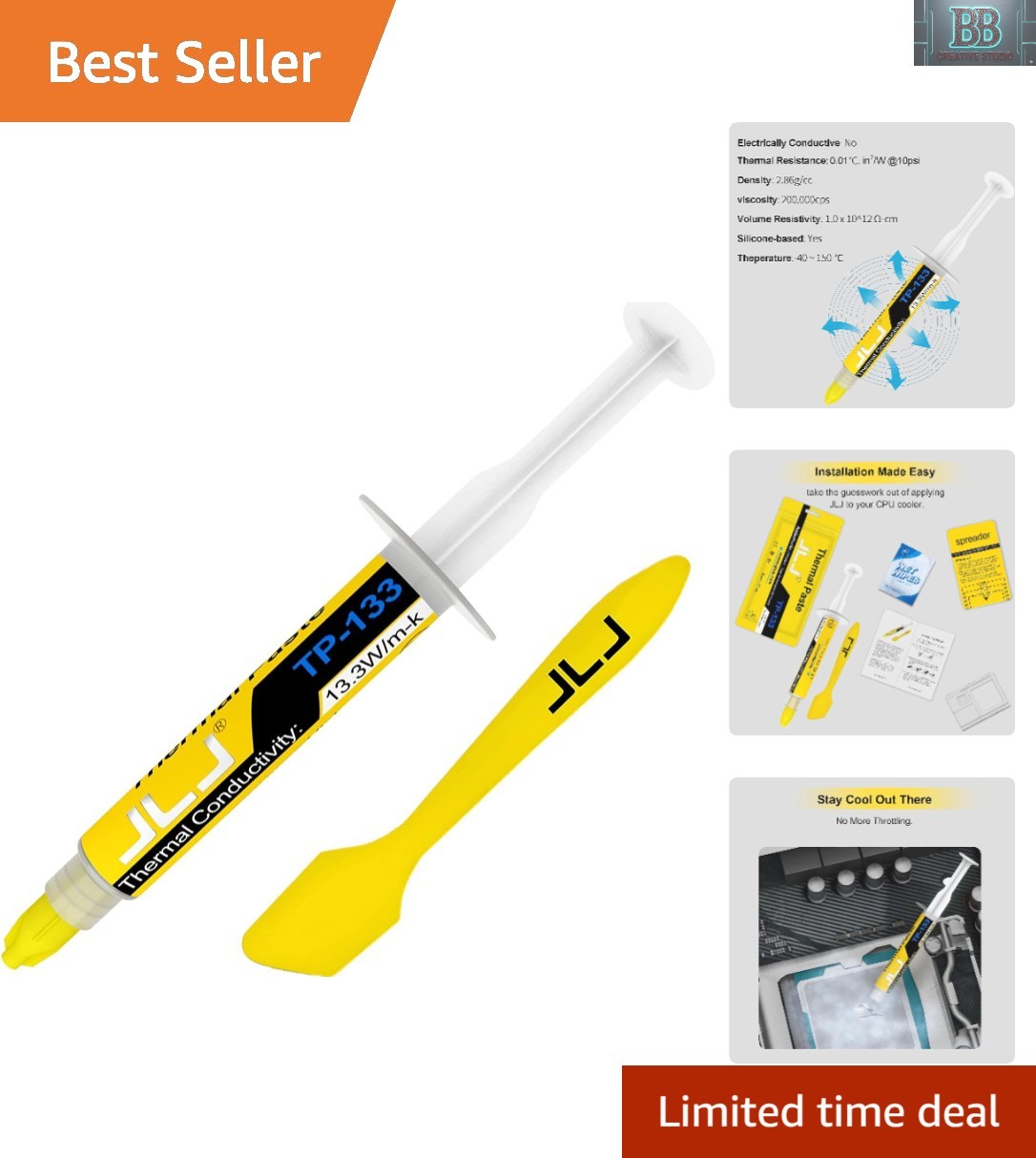 Universal Carbon Thermal Compound 1.5g - Safe for CPUs & GPUs with Complete Kit