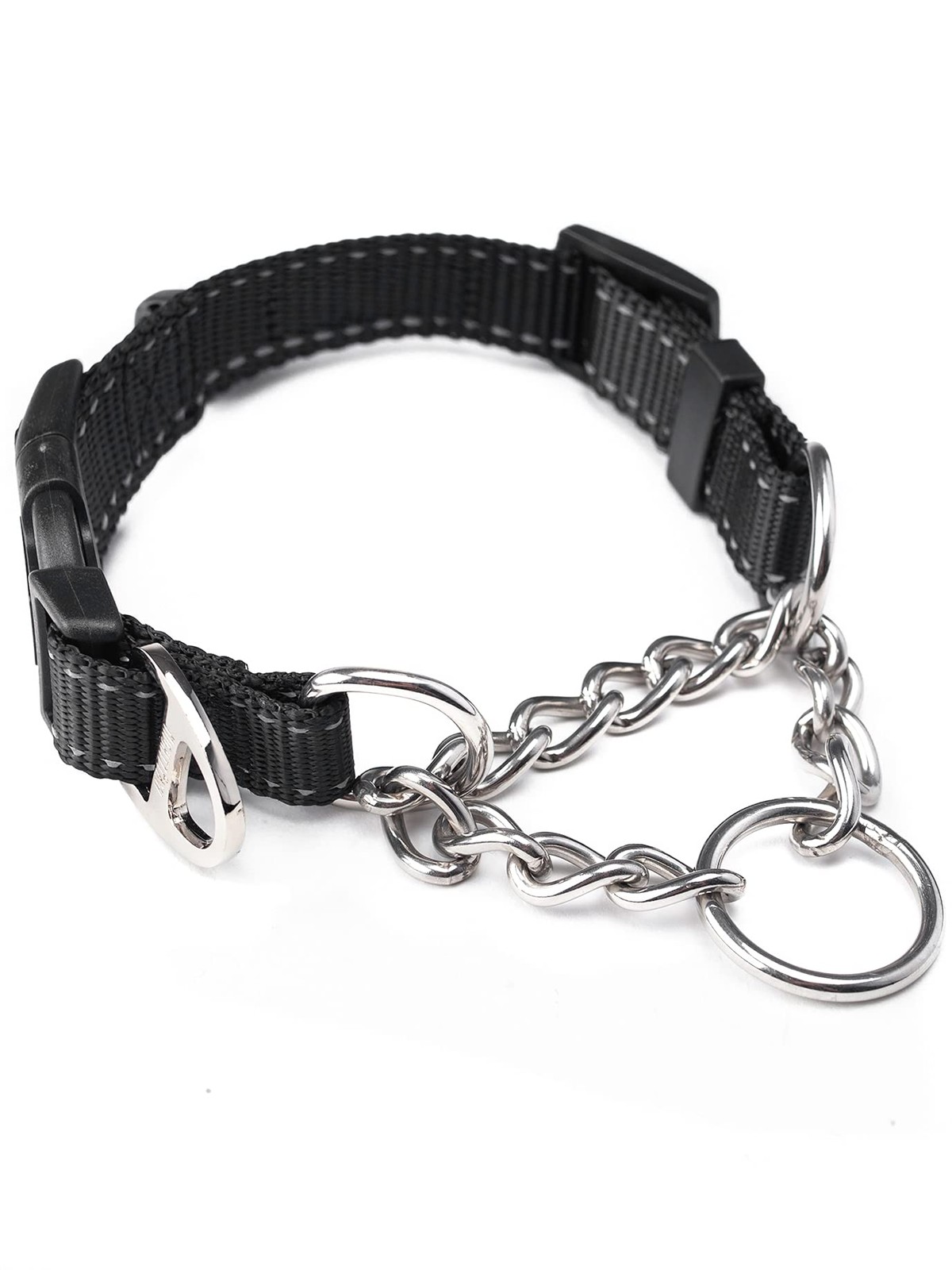 Mighty Paw Martingale Collar with Buckle | Training Dog Collar, Medium, Black