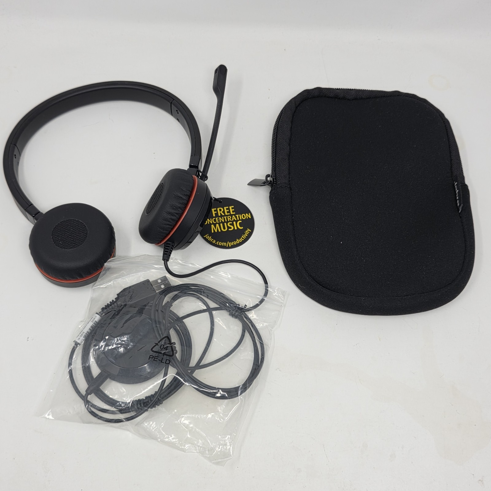 NEW Jabra HSC060 / ENC060 Wired Headset USB-A Dual Black With Case