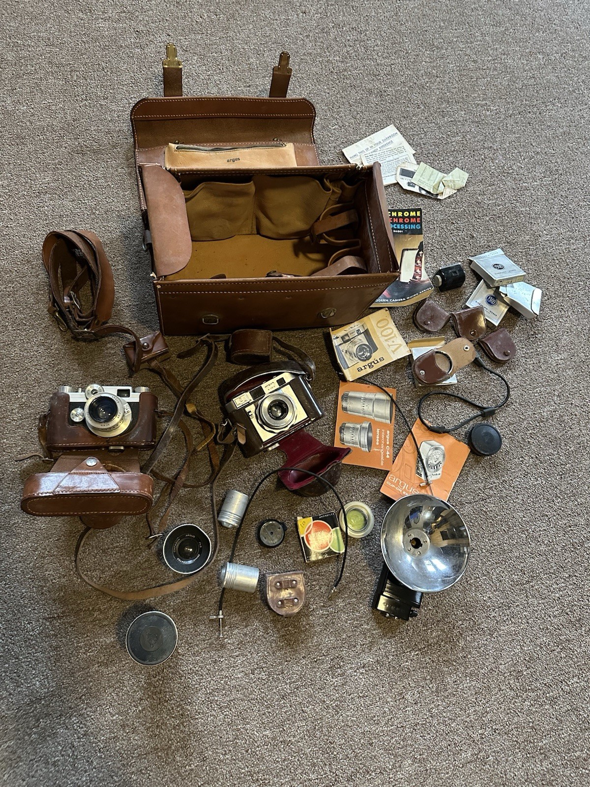 Lot of Vtg Camera/ Photography Equipment/ Accessories / Argus/ Untested/ Manuals