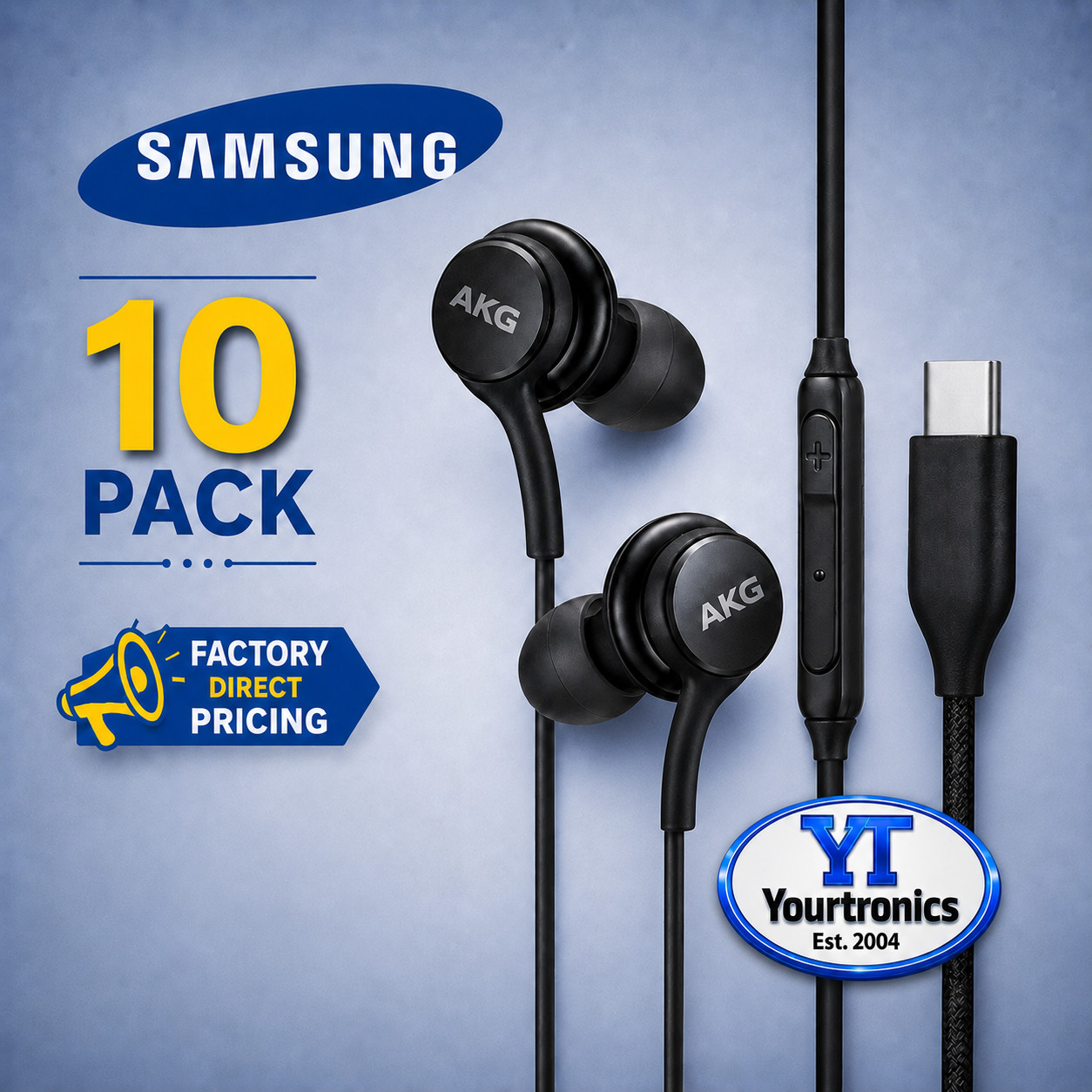 10 Pack USB-C Earbuds Earphones Stereo Braided Cable OEM Original Samsung AKG