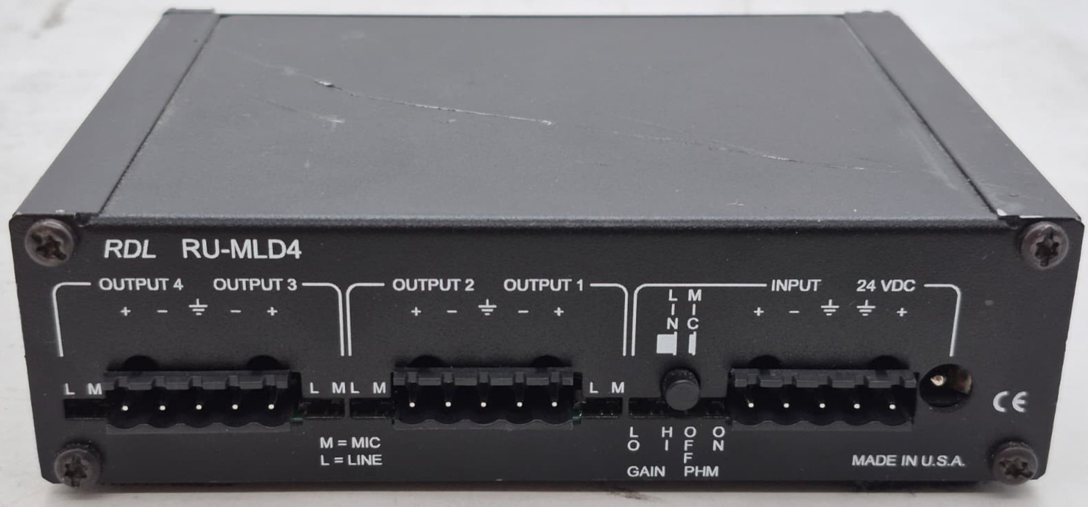 RDL RU-MLD4 Mic/Line Distribution Amplifier - One Input, Four Output