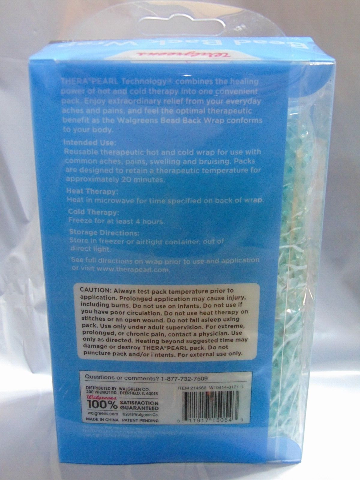 Bead Back Wrap w/thera pearl Tech. qty 1 pack NEW