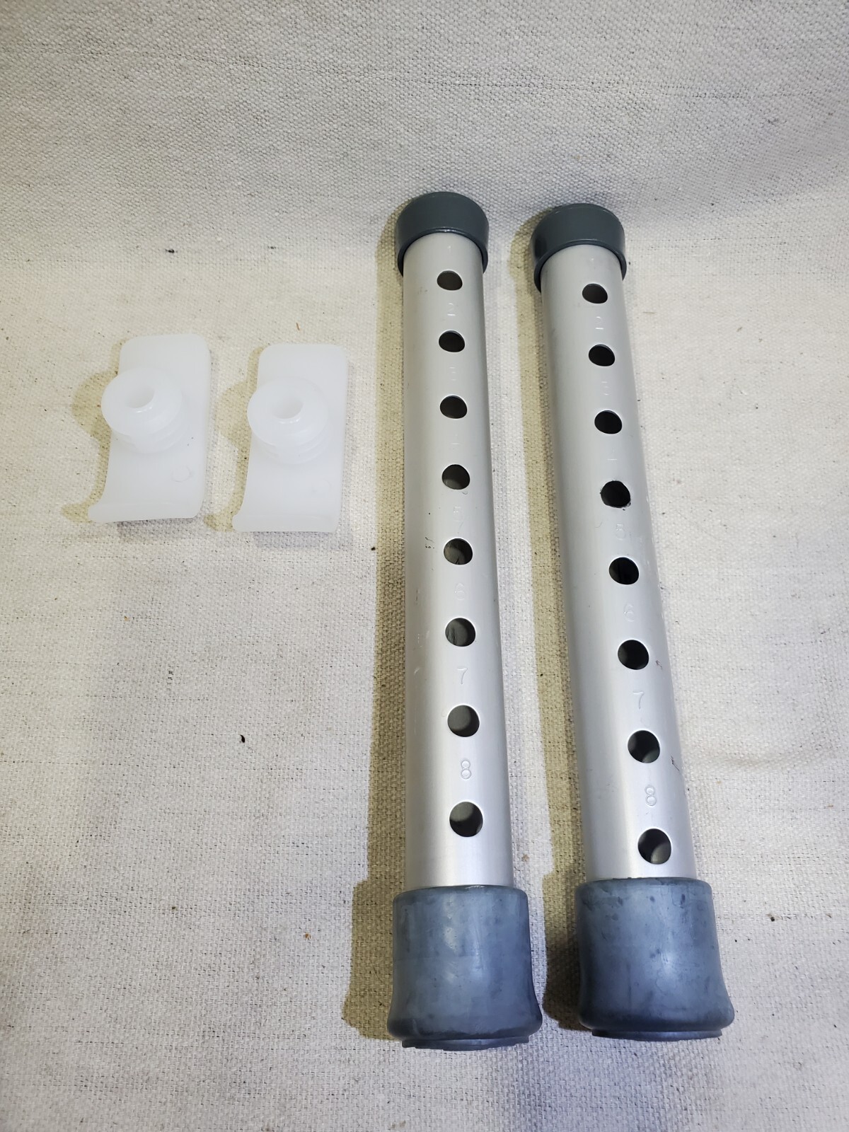 Walker Glide Skis - Nylon - White - 1" Tube Includes 2 aluminum extension tubes