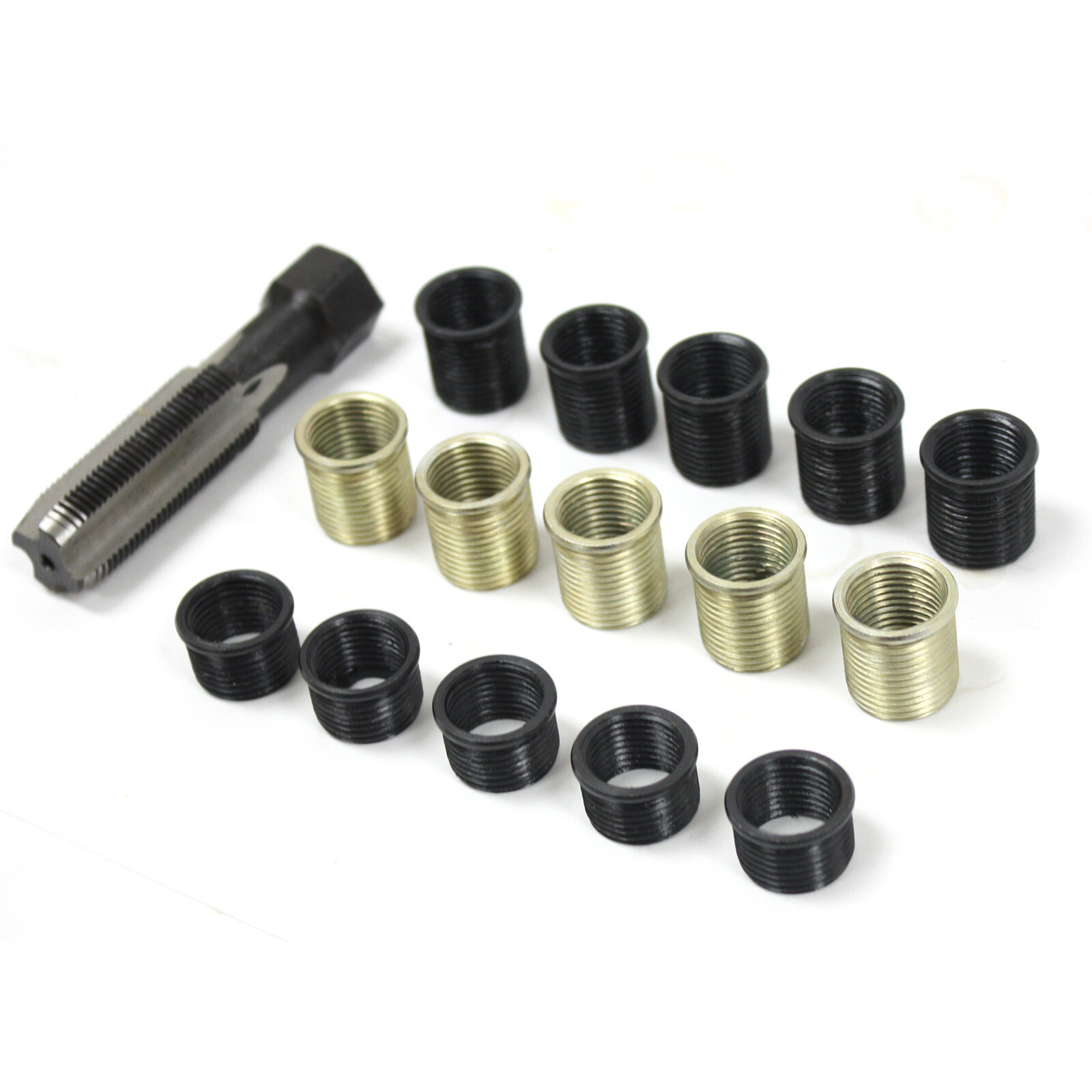 16pc Spark Plug Thread Repair Rethreading Tool Kit M16 Threaded Coil Insert