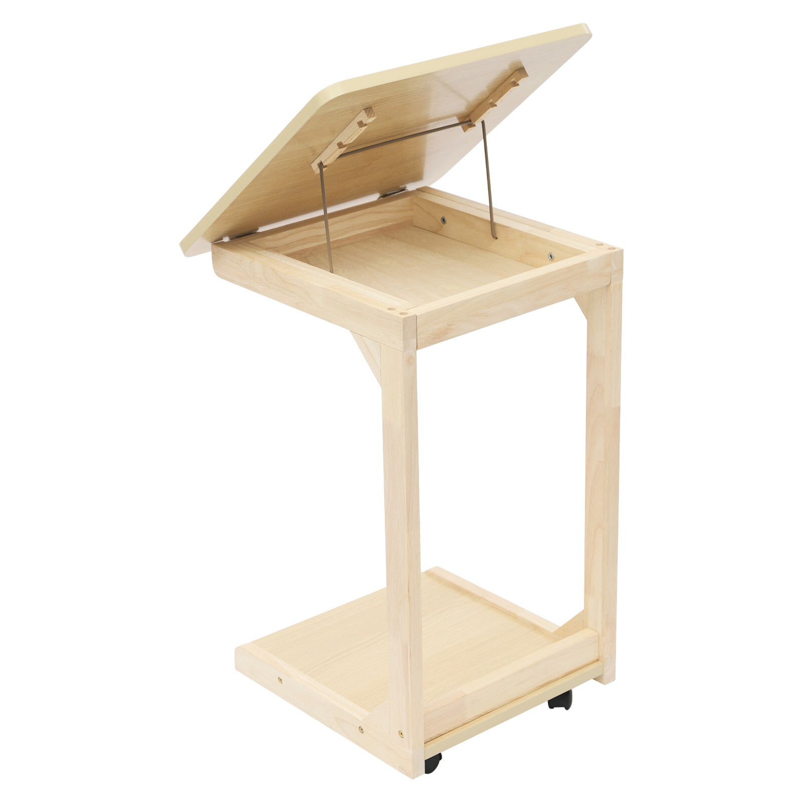 Movable Solid Wood Home Side Square Folding Coffee Side Table Adjustable Angle