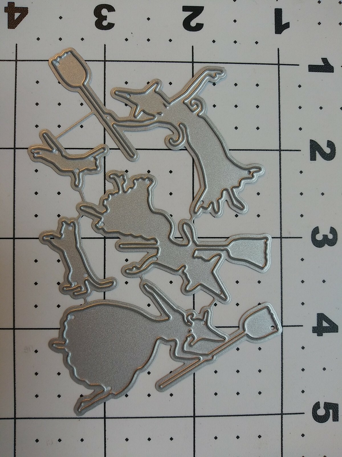 Universal Thin Metal Die Cut Tool Halloween Wicca Witch dancing cat moonlight