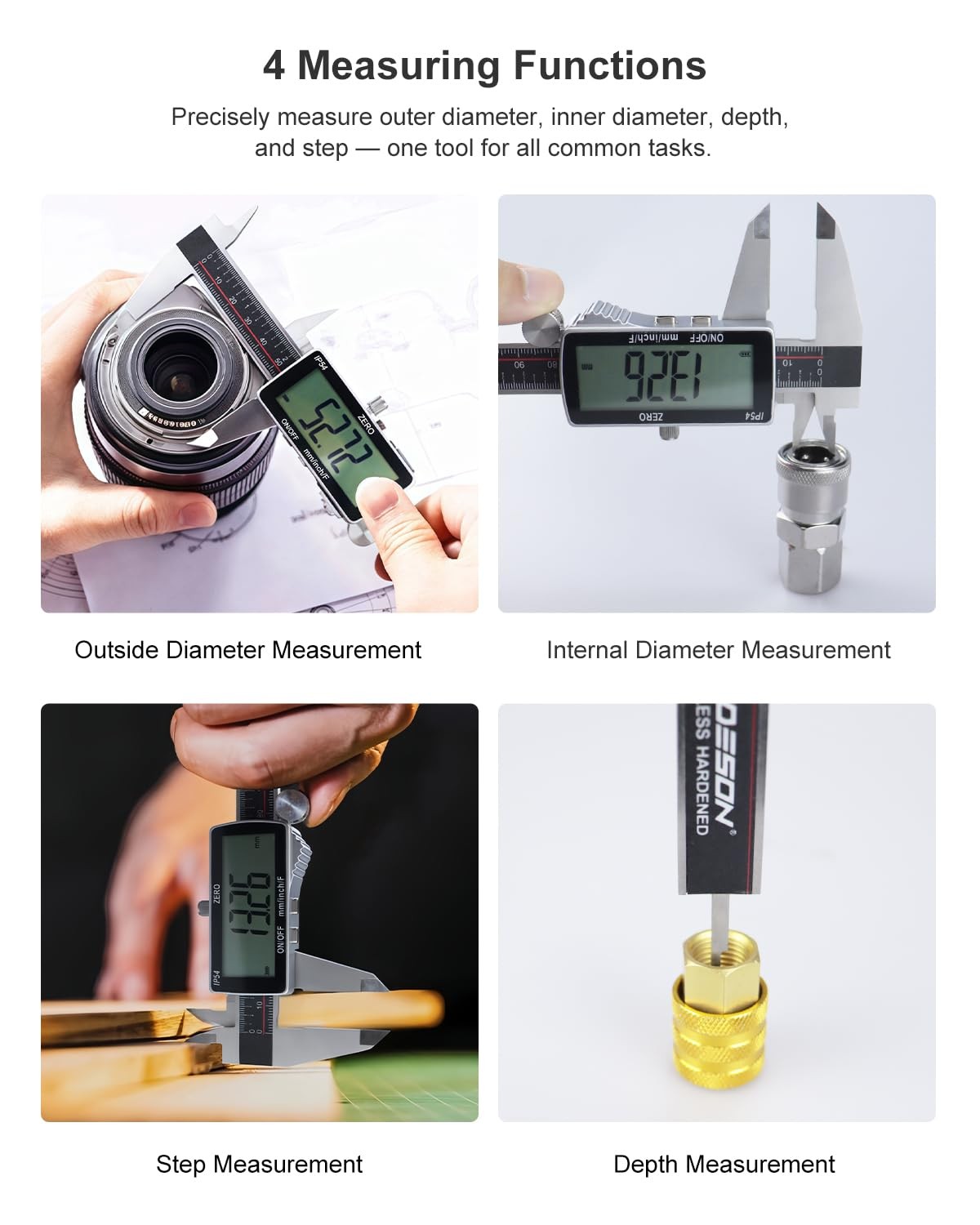 Digital Caliper, Rechargeable Digital Micrometer-IP54 Waterproof, Stainless S...