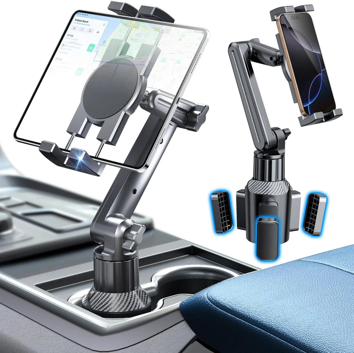 eSamcore Cup Holder Tablet Mount for Truck, Car Tablet Holder with Adjustable 15