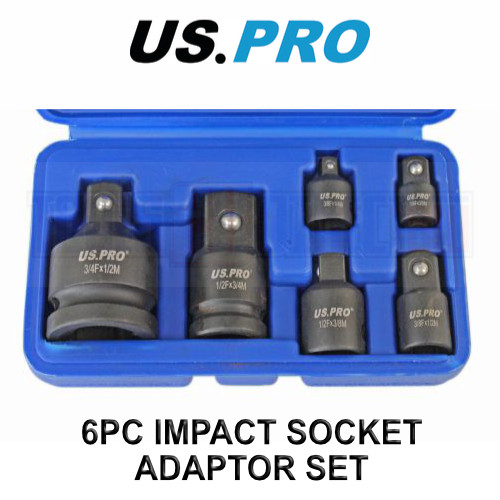 US PRO Tools 6pc Impact Socket Adaptor Set, Reducer for Sockets, Wrench 3511