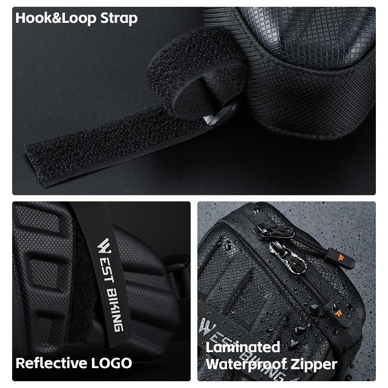 WEST BIKING Bicycle Saddle Bag EVA Carbon Pattern Hard Shell Bike Seat Tail Bag