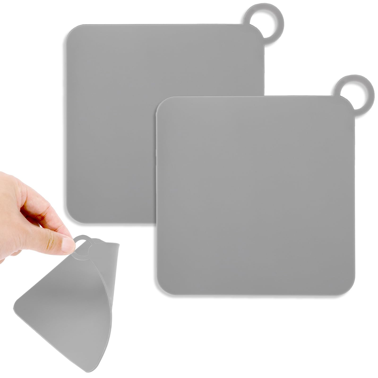2 Pieces Silicone Tub Stopper Shower Drain Cover Floor 12cm, Gray