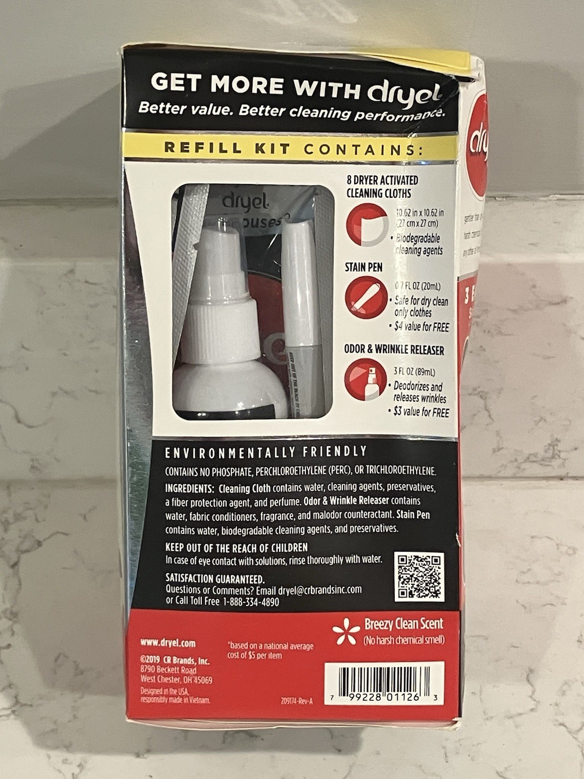 DRYEL At Home Dry Cleaner Refill Kit 8 Loads CRB-01126 Power Of Steam NEW SEALED