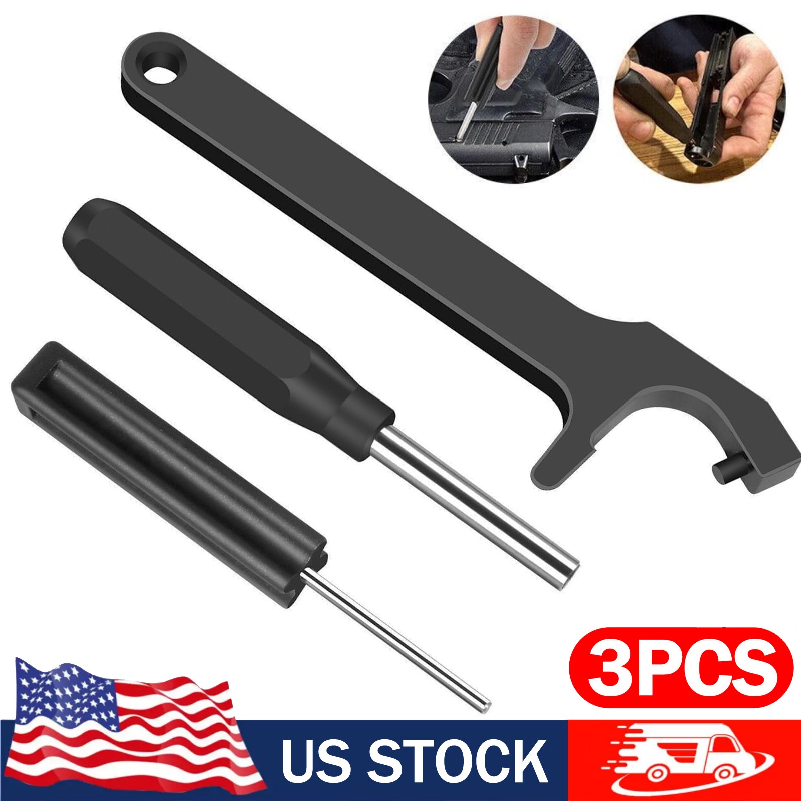 3-in-1 Glock Tool Kit - Front Sight Hex, Magazine & Pin Punch Tools