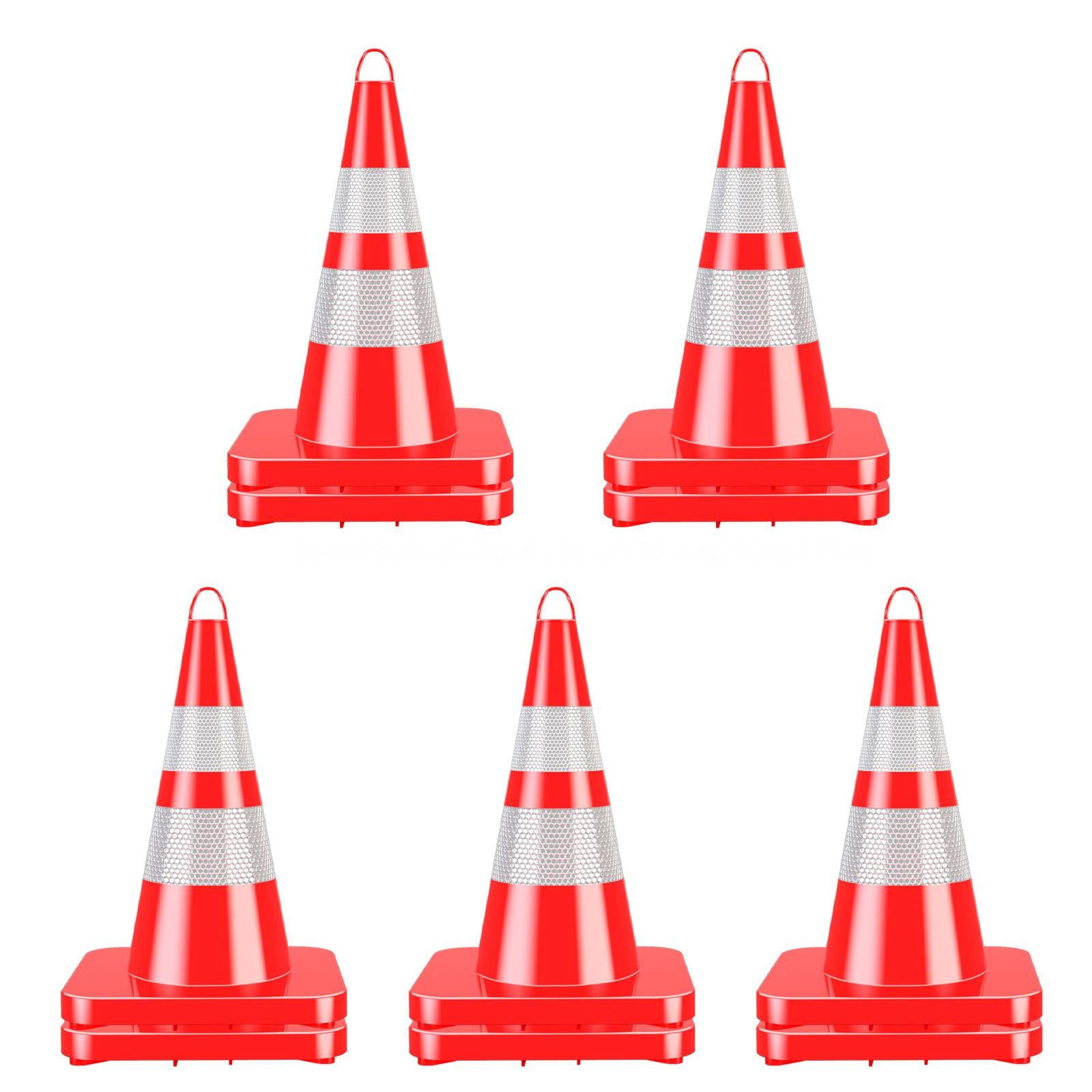 12 Pack 18/28/36" PVC Traffic Cones Safety Road Parking Cones PVC Base w/Collar