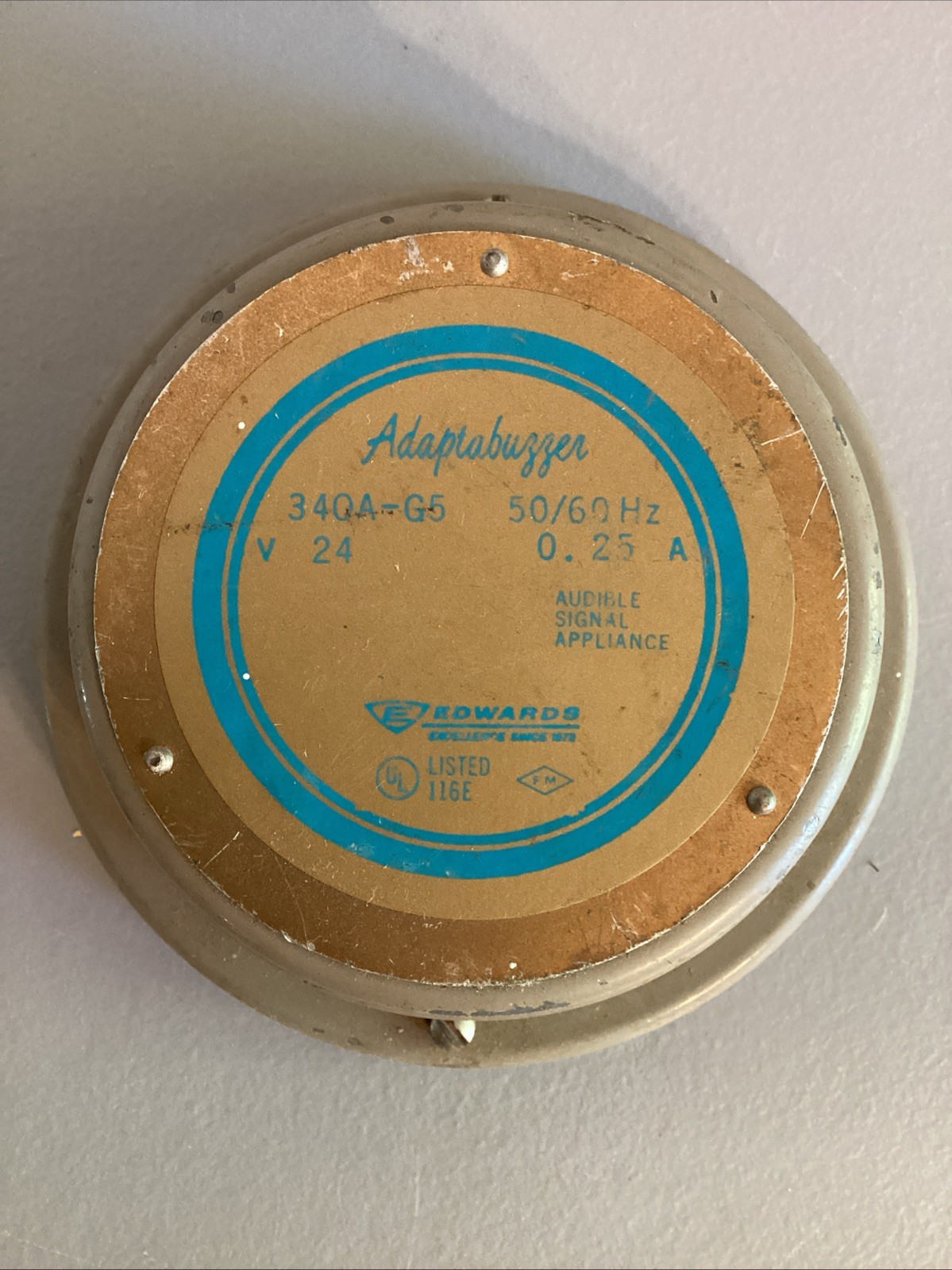 Edwards No. 340A Adaptabuzzer signaling audible noise signal buzzer bell