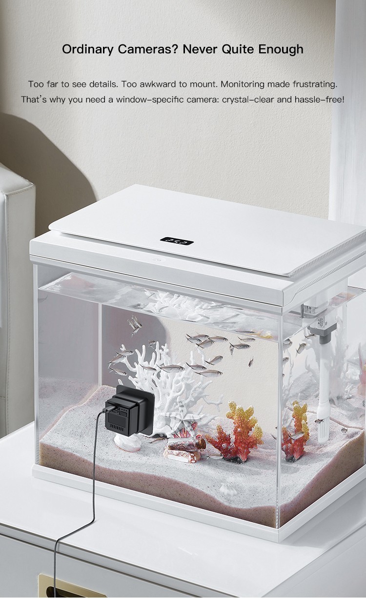 Fish Tank WiFi Camera 2-Way Audio Motion Detection Pet Monitor Security Cam