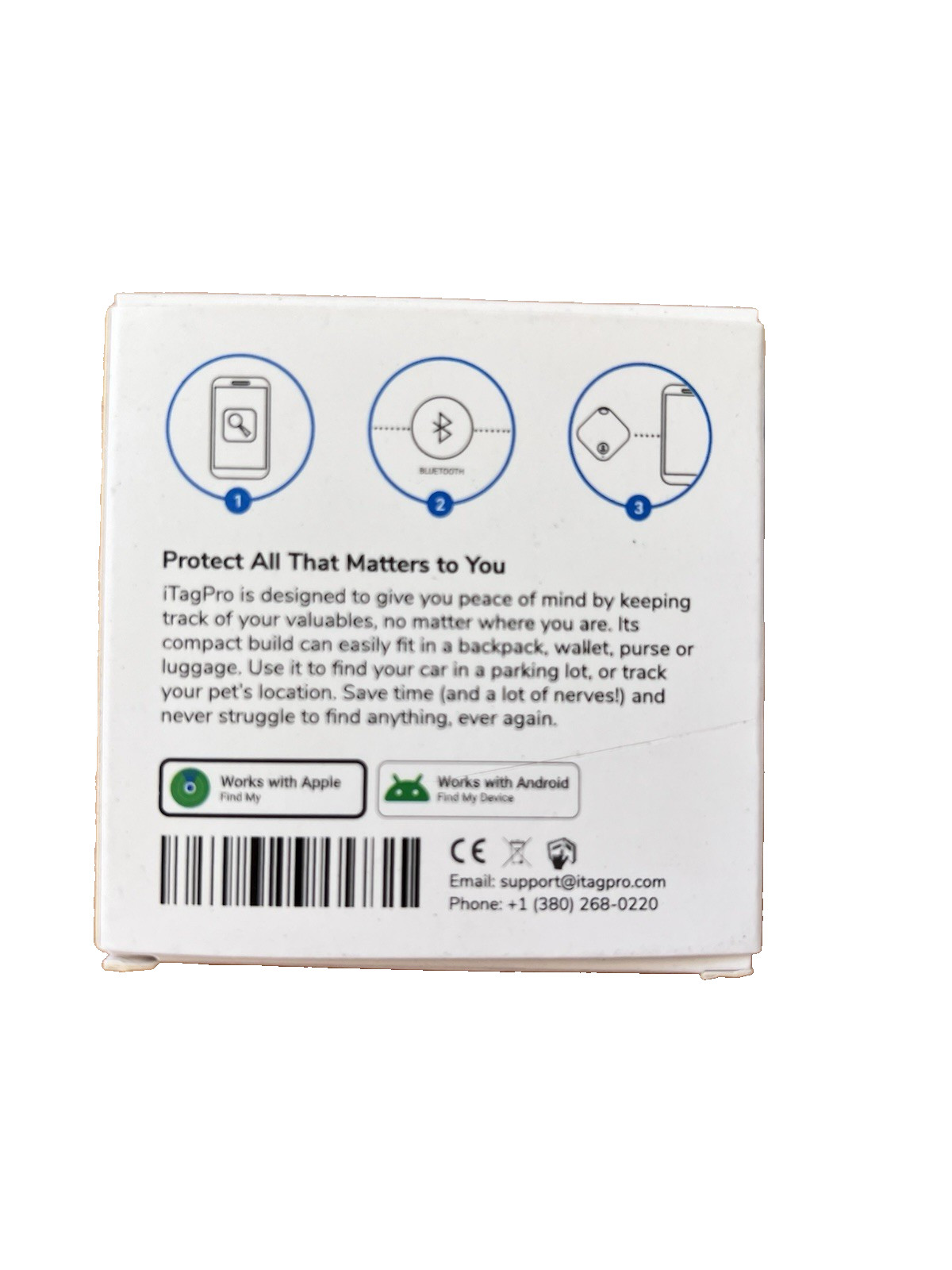 iTagPro Smart Air Tag for Android & Apple GPS Tracker Black New