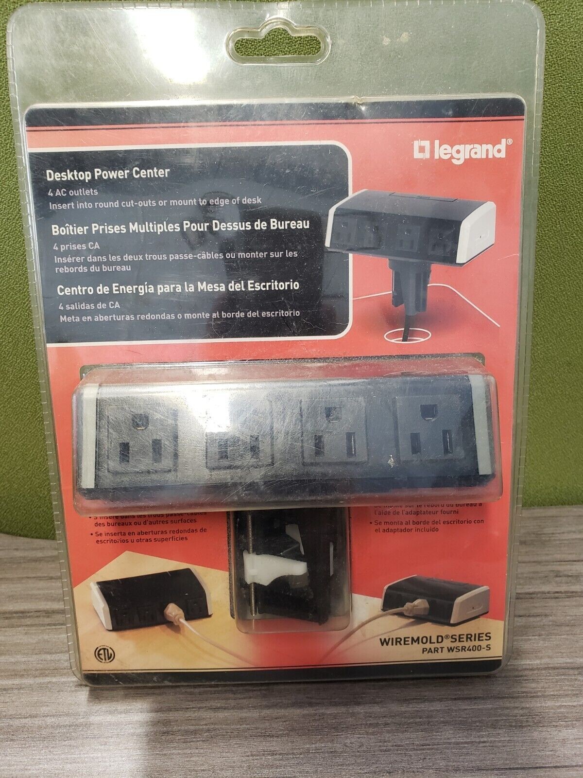 New Legrand Desktop Power Center WSR400-S 4 AC Outlets Sealed in Package
