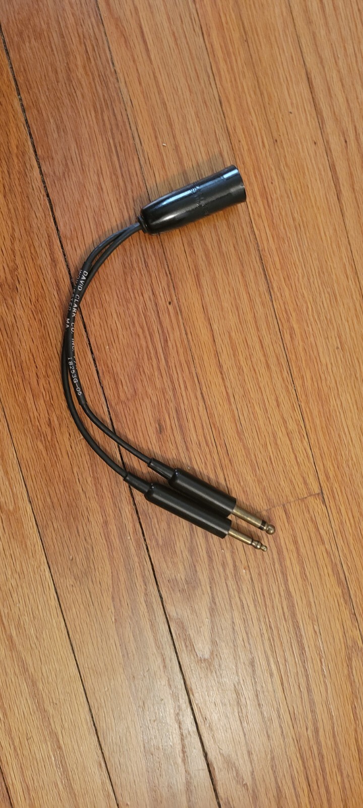 David Clark Headset Adapter Cord Helicopter to General Aviation Plugs