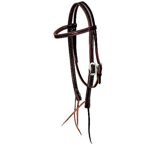 Cowboy Tack 3/4in Latigo Stitch Browband Headstall