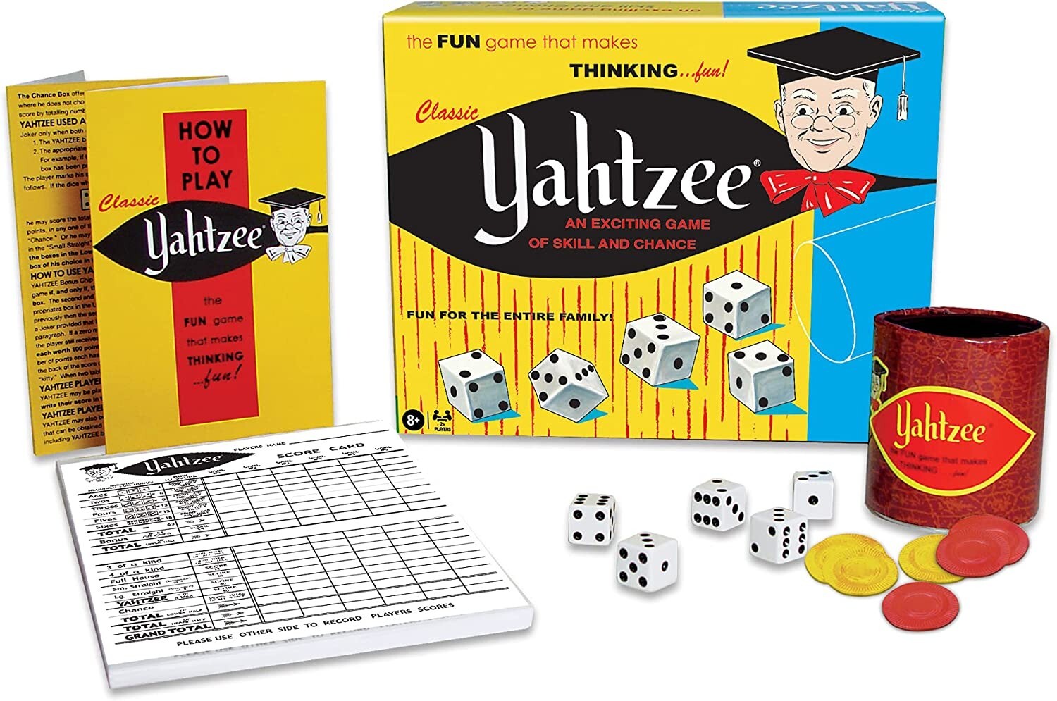 Yahtzee Classic Dice Game - Family Game Night Kids 8+ & Adults