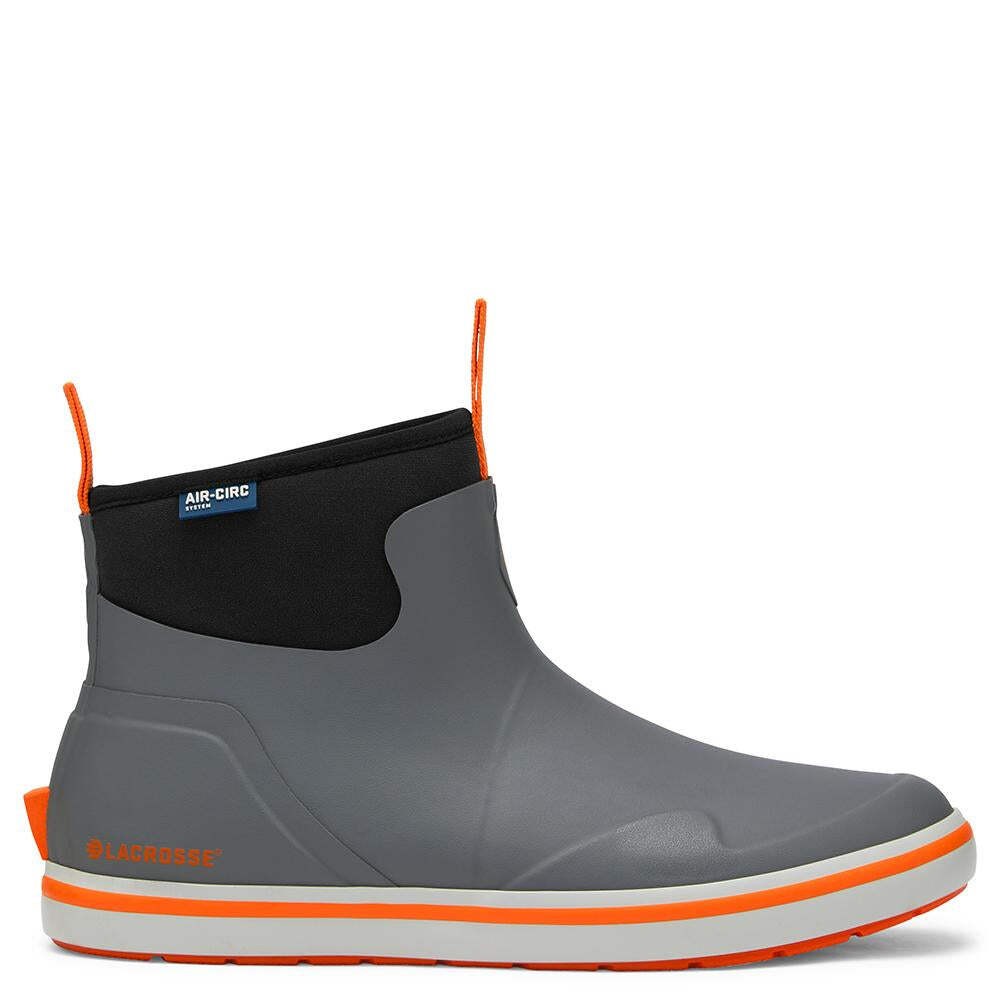 Lacrosse Alpha Deck Boot 6 Inch Gray Orange Comfortable Outdoor Footwear Size 10