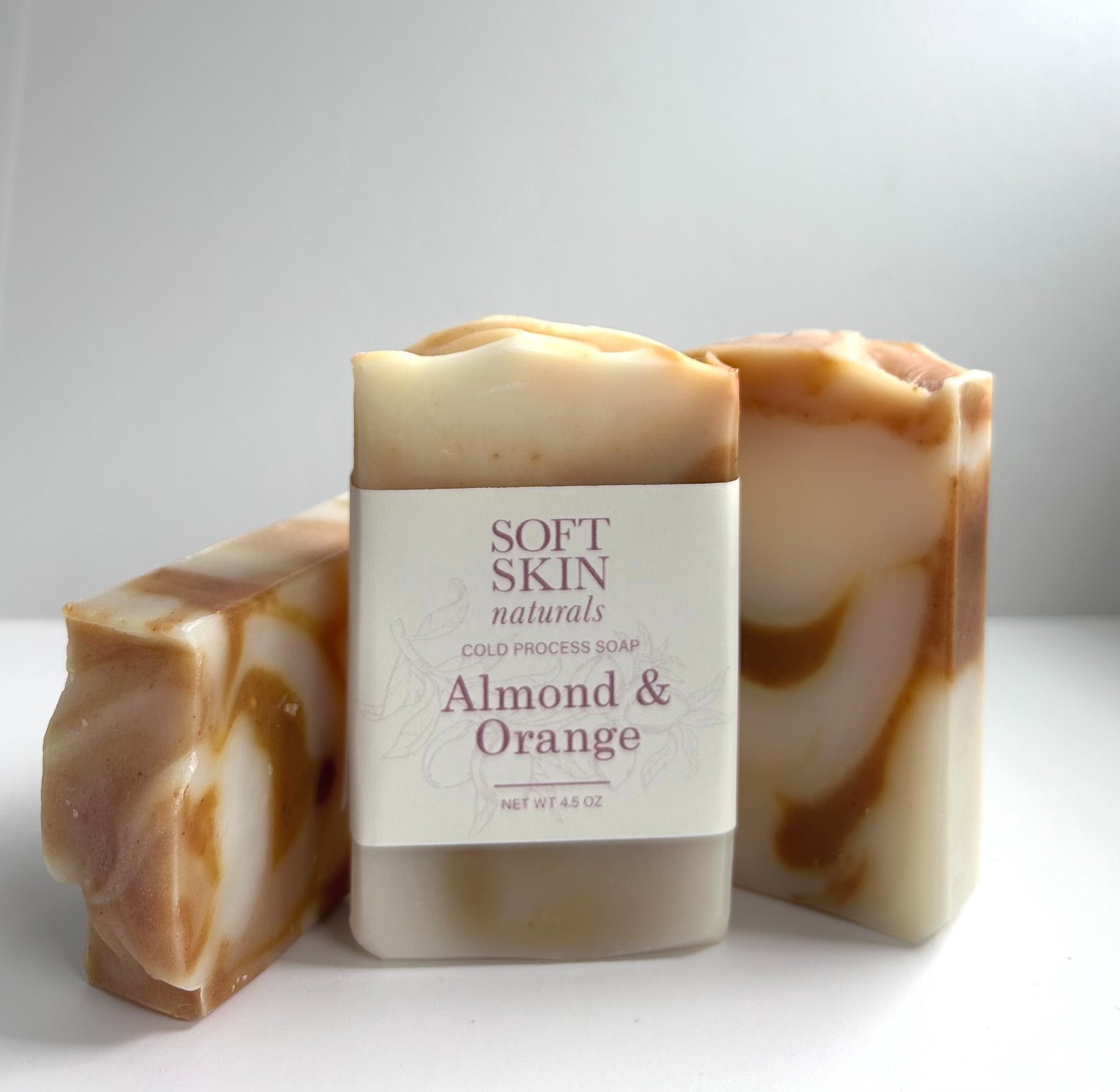 Almond Orange Soap Bar – Vegan Natural Handmade Cold Process, Shea Butter 4.5 oz