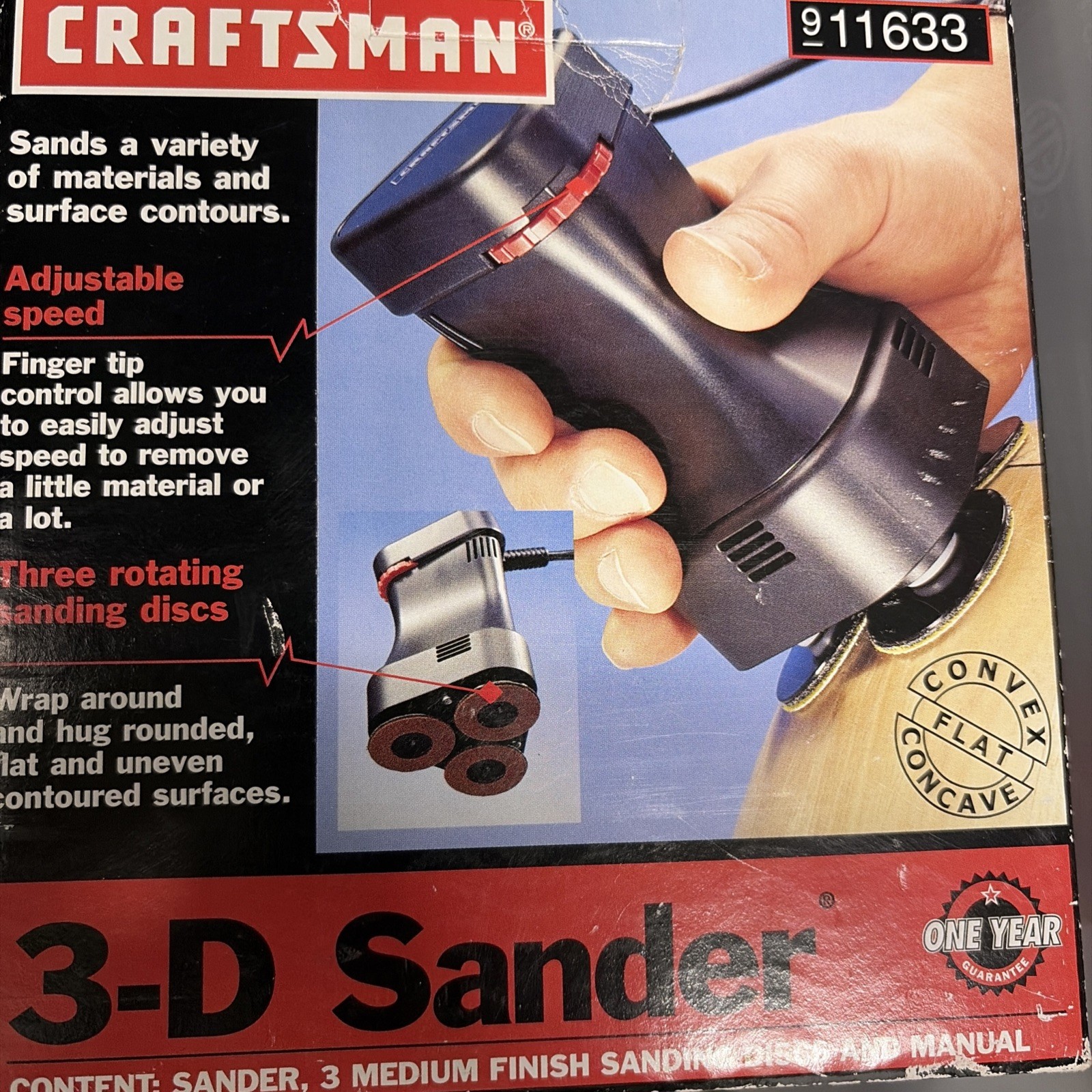 Rare Sears Craftsman NOS 3disk Variable Speed Finish Sander 11633 New In Its Box
