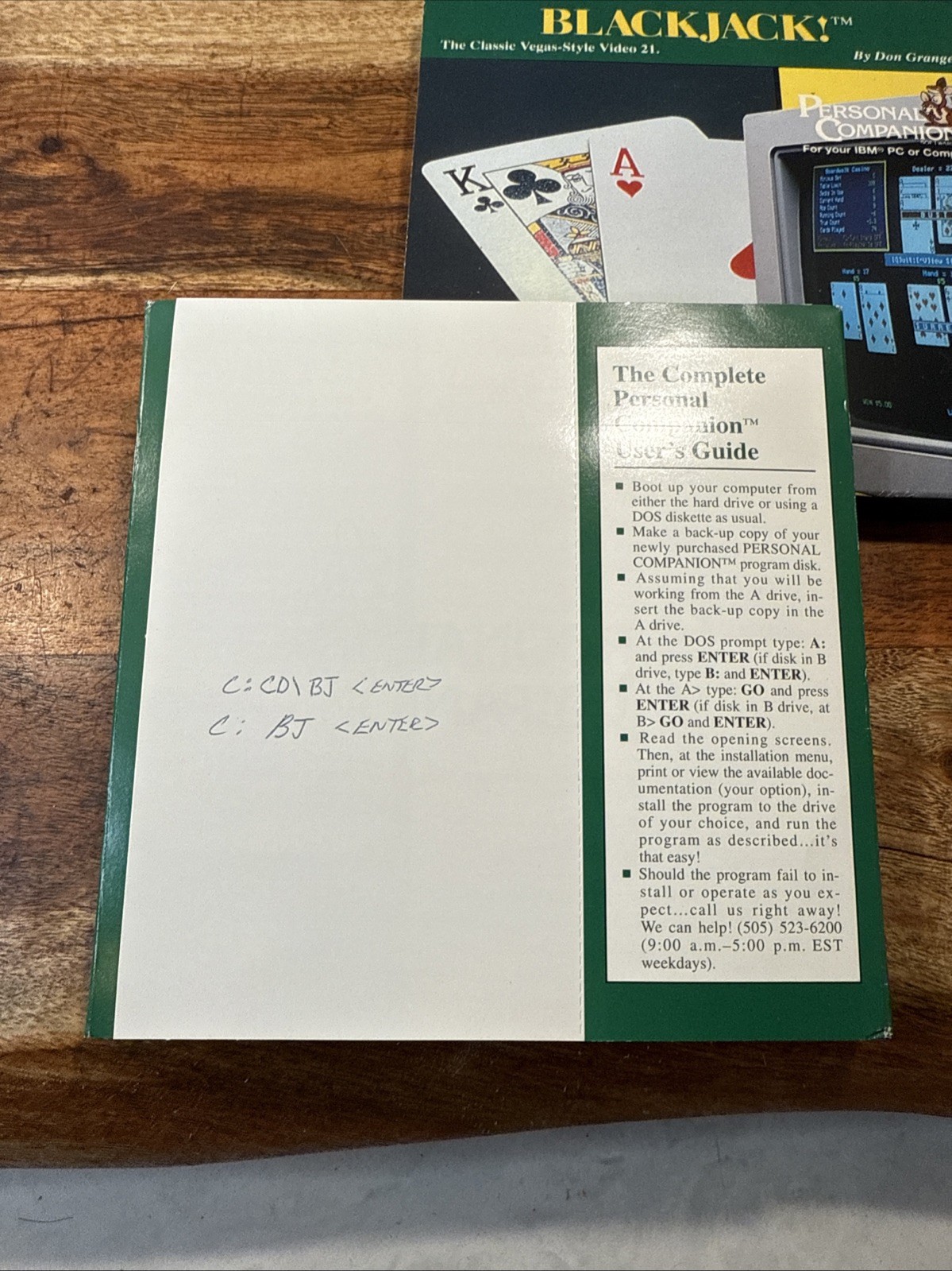 Vintage 1994 Personal Companion 3.5” Floppy Disk Programs Blackjack & Solitaire
