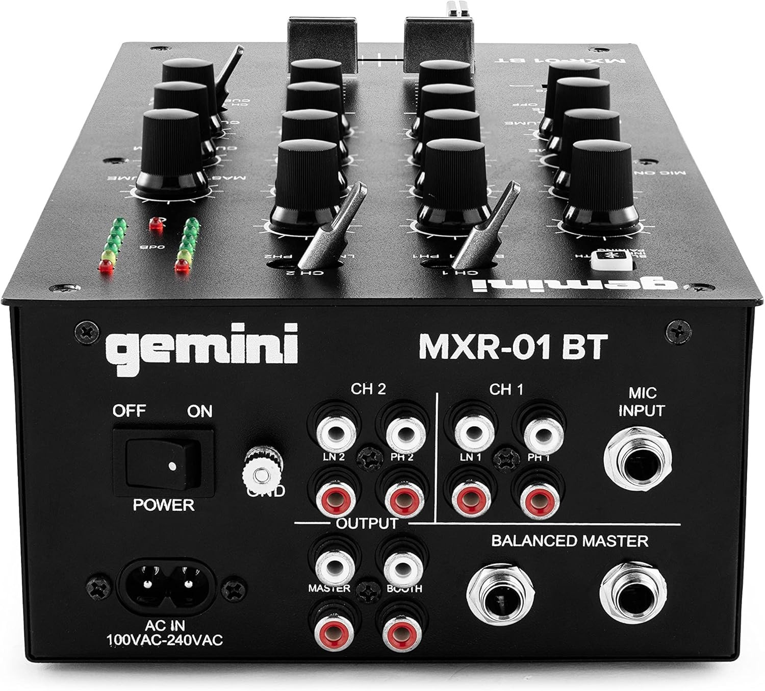 Gemini MXR-01BT 2 Channel Professional DJ Mixer With Bluetooth Input